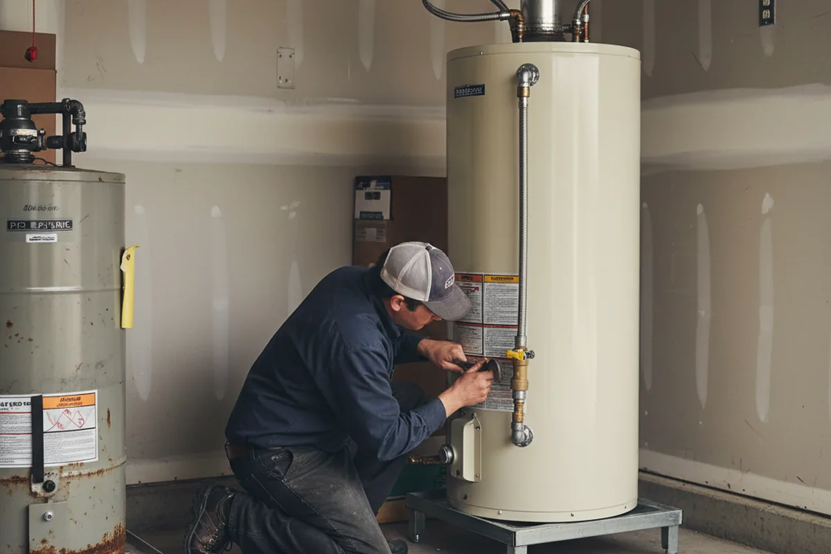 Water heater and shutoff valve replacement in Burt