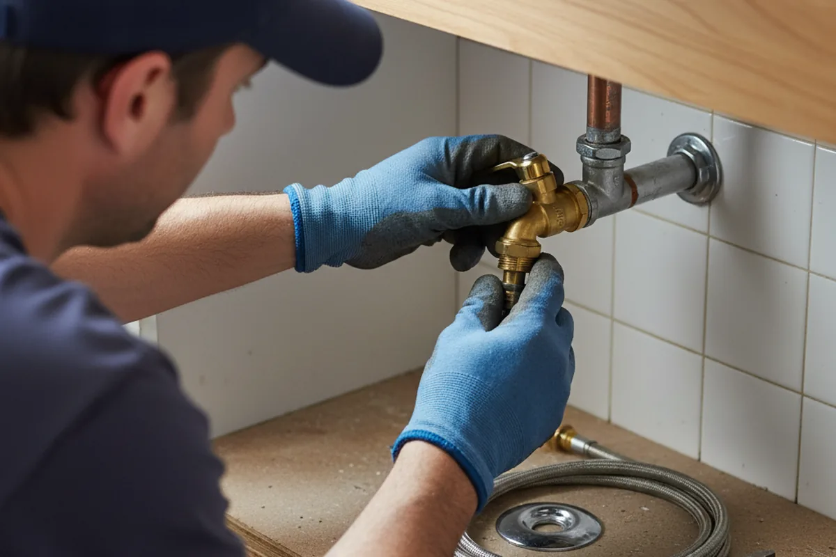 Shutoff valve and fitting work during Emergency Plumbing in Burt